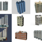 10 lejlighedsbygning gratis 3D-modeller samling