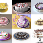 10美しいバースデーケーキ無料の3Dモデルコレクション