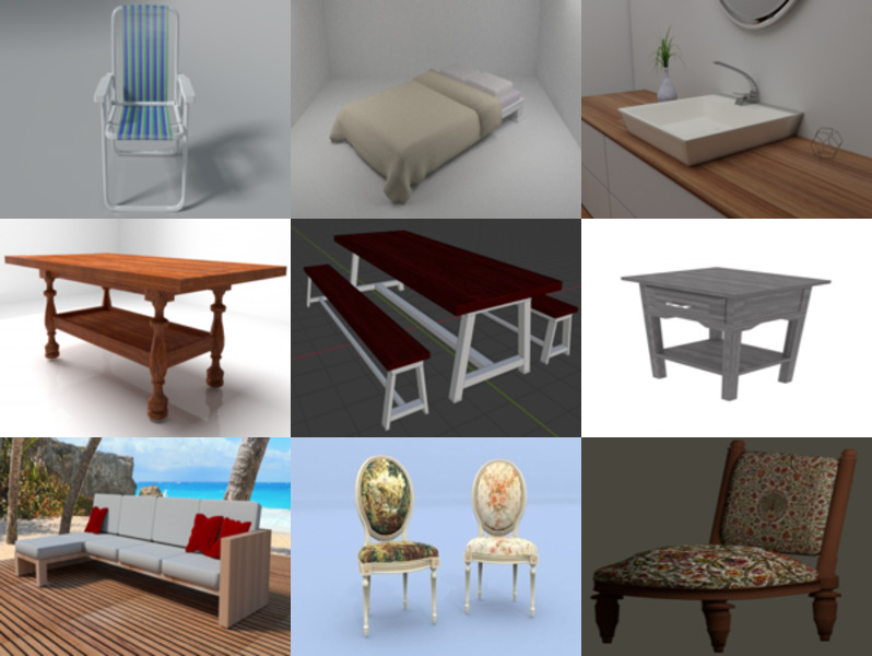 10 Blender Möbel 3D-Modelle – Woche 2020-44