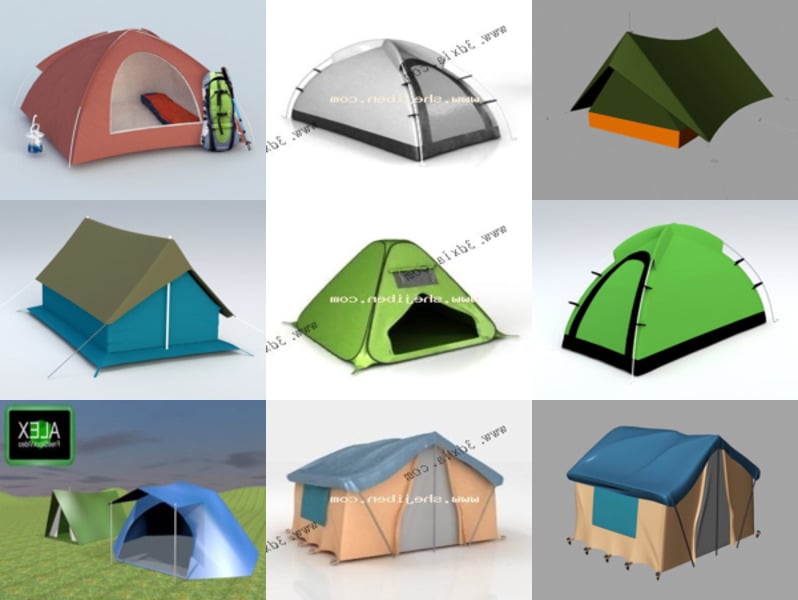 Коллекция бесплатных 10D-моделей палаток для кемпинга