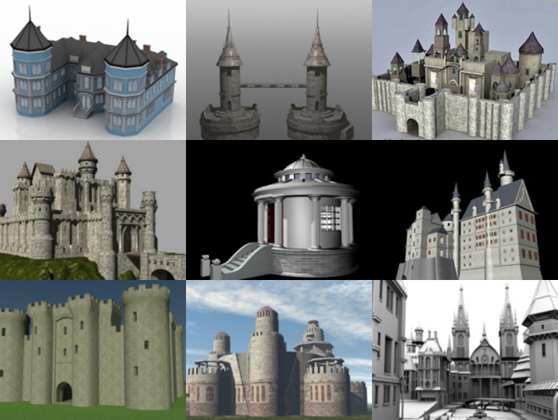 10 Castle Gratis samling av 3D-modeller