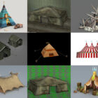 10 خيام مجموعة نماذج ثلاثية الأبعاد مجانية