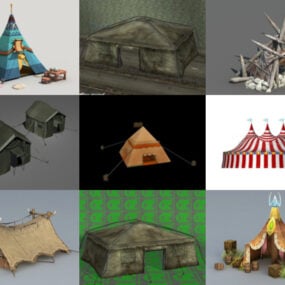 10 چادر مجموعه مدل های سه بعدی رایگان
