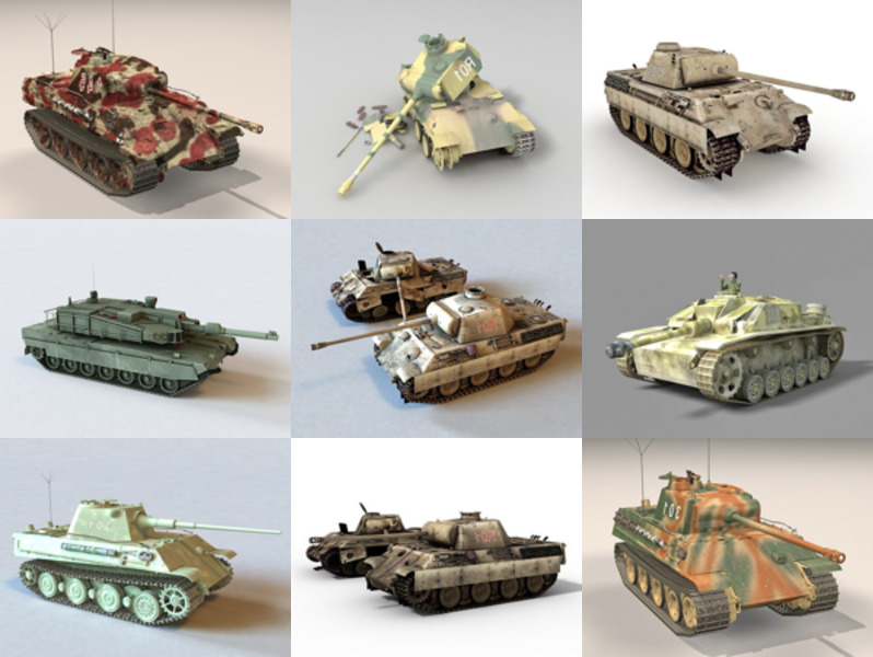 10 modelos 2D del tanque Panther de la Segunda Guerra Mundial - Semana 3-2020
