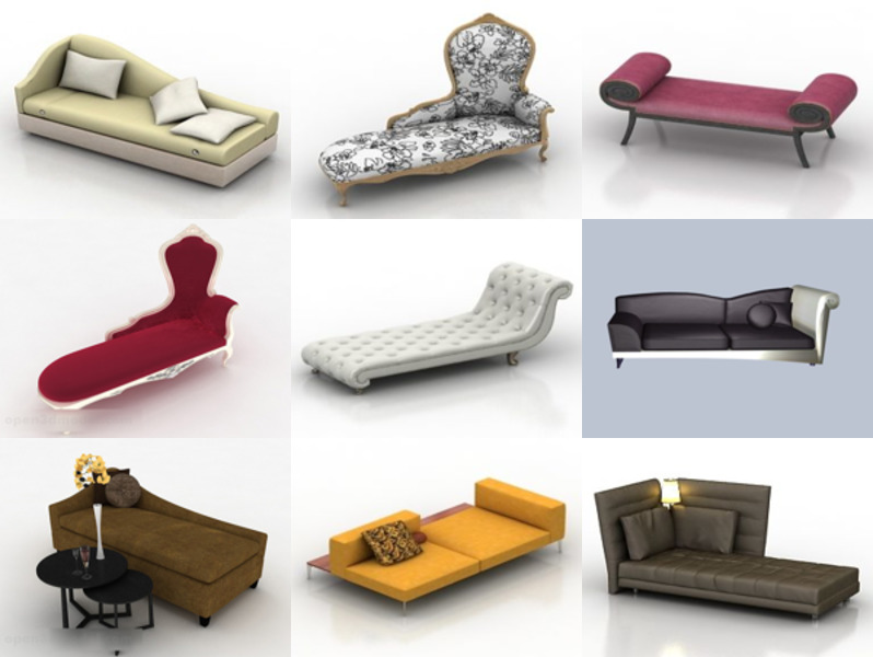 12 Collezione di modelli 3D gratuiti di sedie a sdraio - Settimana 2020-45