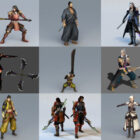 Coleção de modelos 12D gratuitos de 3 Samurai Warrior - Semana 2020-45