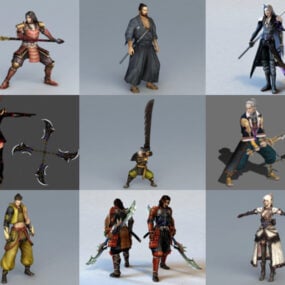 12 Samurai Warrior Free 3D Modeller Collection - Uke 2020-45