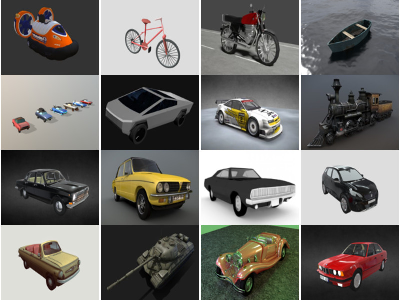 20 Blender Modelos 3D de vehículos: semana 2020-44