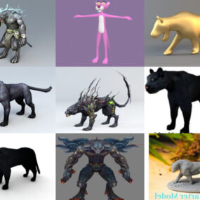 9 Panther Animal 3D -mallikokoelma