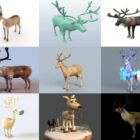 9 rendieren gratis 3D-modellencollectie
