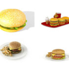 Collection de modèles 3D gratuits de hamburgers réalistes