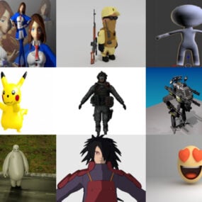 Top 10 Blender 3D modely postav – týden 2020–44