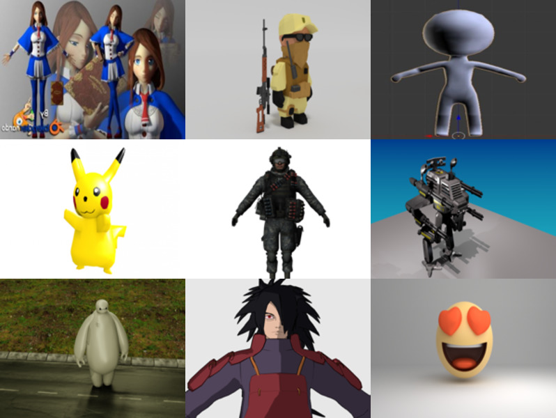 Top 10 Blender Modele postaci 3D – tydzień 2020-44