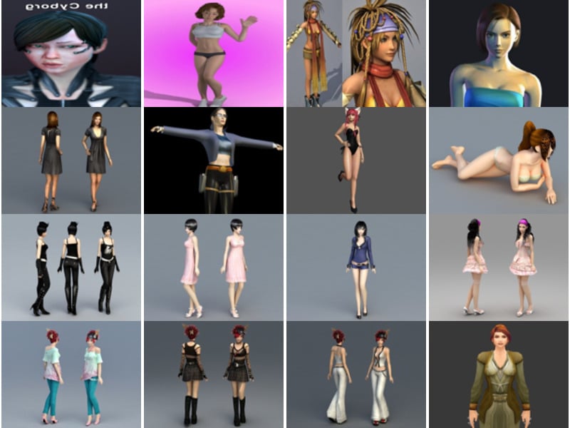 50 Realistic Female Character Free 3ds Max Models - Open3dModel