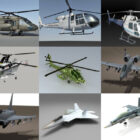 Top 10 3ds Max Modele 3D samolotów - tydzień 2020 w 51 roku: helikopter, myśliwiec