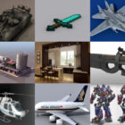 Top 10 gratis 3ds Max Modelos 3D Semana 49: Pistola, Tanque, Interior, Helicóptero, Aeronave, Robot, BMW