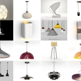 20 Minimalistiske lampefri 3D-modeller - samling av moderne møbellys