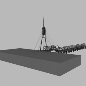 Ocelový most Moderní 3D model Stye