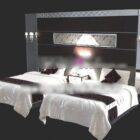 Chambre à coucher avec des meubles d'hôtel de lit simple