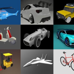 11無料 Blender 車両 3D モデル: 車、飛行機、船、自転車