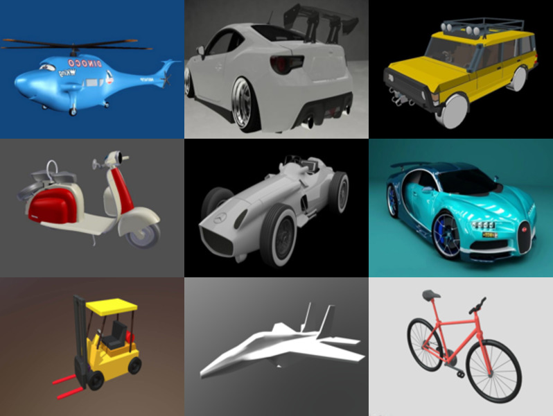 11 Free Blender Vehicle 3D Models: Car, Airplane, Ship, Bike