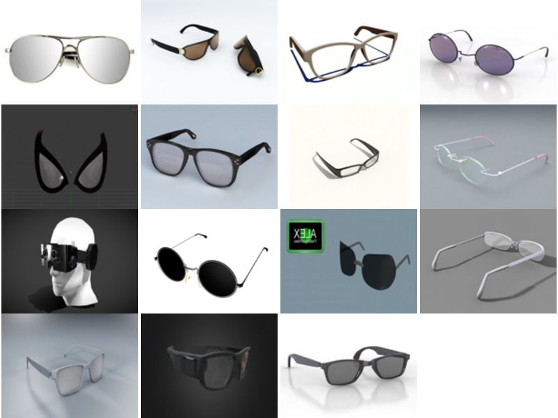 15 Glasses Free 3D Models Collection