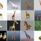 19 High Detailed Giraffe 3D Models Collection