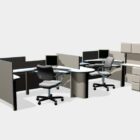 L Shape Office Cubicle Furniture Set