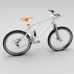 دراجة جبلية باللون الأبيض نموذج ثلاثي الأبعاد