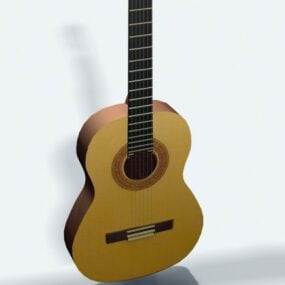 مدل سه بعدی گیتار آکوستیک شش سیم