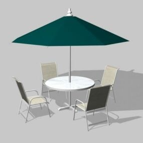 Patio Furniture Set With Umbrella 3d model