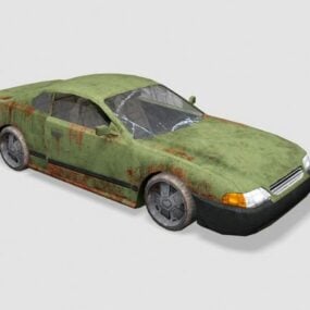 Rusty Abandoned Sedan Car 3d-model