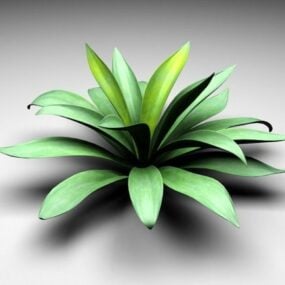 شجيرات نبات الصبار النضر نموذج ثلاثي الأبعاد