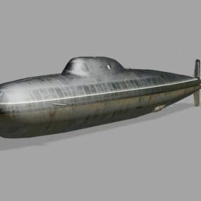 Modelo 3d de submarino de ataque movido a energia nuclear