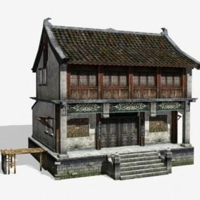 نموذج البيت الصيني القديم ثلاثي الأبعاد