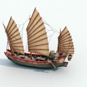 Modelo 3D do antigo navio mercante