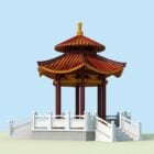 Altes chinesisches Pavillon-Gebäude