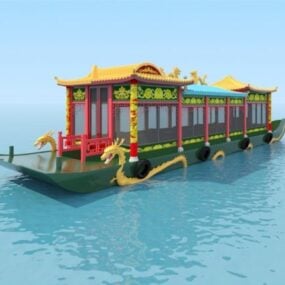 Altes asiatisches königliches Schiff 3D-Modell