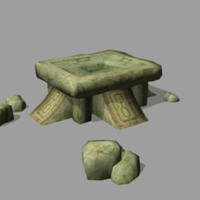 Modello 3d dell'altare in pietra