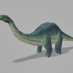 ożywiony Rigged Model dinozaura Brontozaura 3D