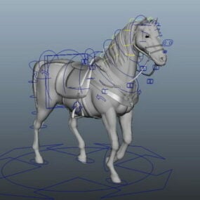 Mô hình hoạt hình cưỡi ngựa đi bộ với giàn khoan 3d