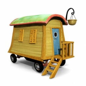 Model 3D Kartun Circus Wagon