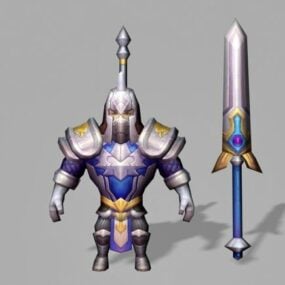 Silver Knight Character 3d model