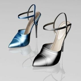 Ankle Strap High Heel Shoes 3d model