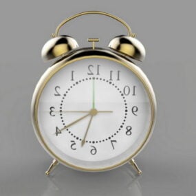 Antique Gold Alarm Clock 3d model
