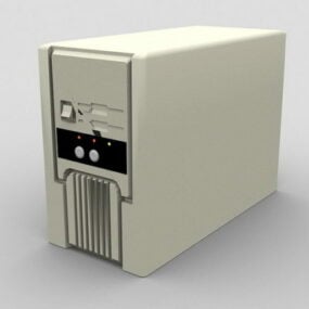 3д модель старинного старого компьютерного процессора