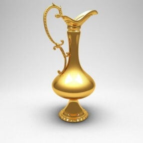 Lüks Altın Vazo 3d modeli