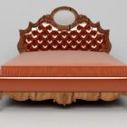 Antikes Queen-Size-Bett aus Holz