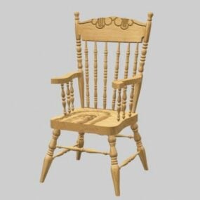 כיסא וינדזור עתיק מעץ דגם תלת מימד
