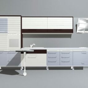 Apartman Mutfak Modern Dolaplar 3d modeli